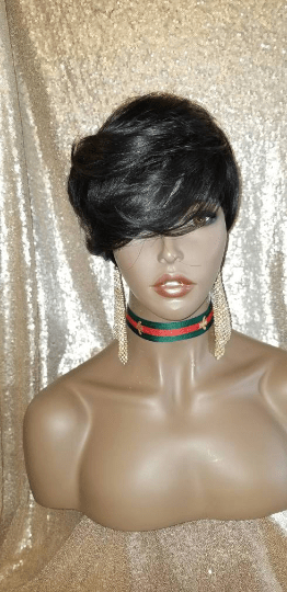Short Cut Feather Style Full Cap Premium Fiber Wig - Beauty Blessing Wigs & Hair Extensions Boutique