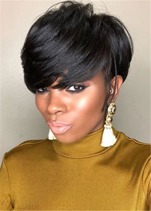 Pixie Short Cut Premium Fiber Layered Bang Style Hair Wigs - Beauty Blessing Wigs & Hair Extensions Boutique