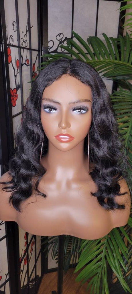 Loose Wave Hair Deep Wave Lace Part Glueless Wig Pre Cut Lace Wig Yaki Texture Hair Wavy Wig