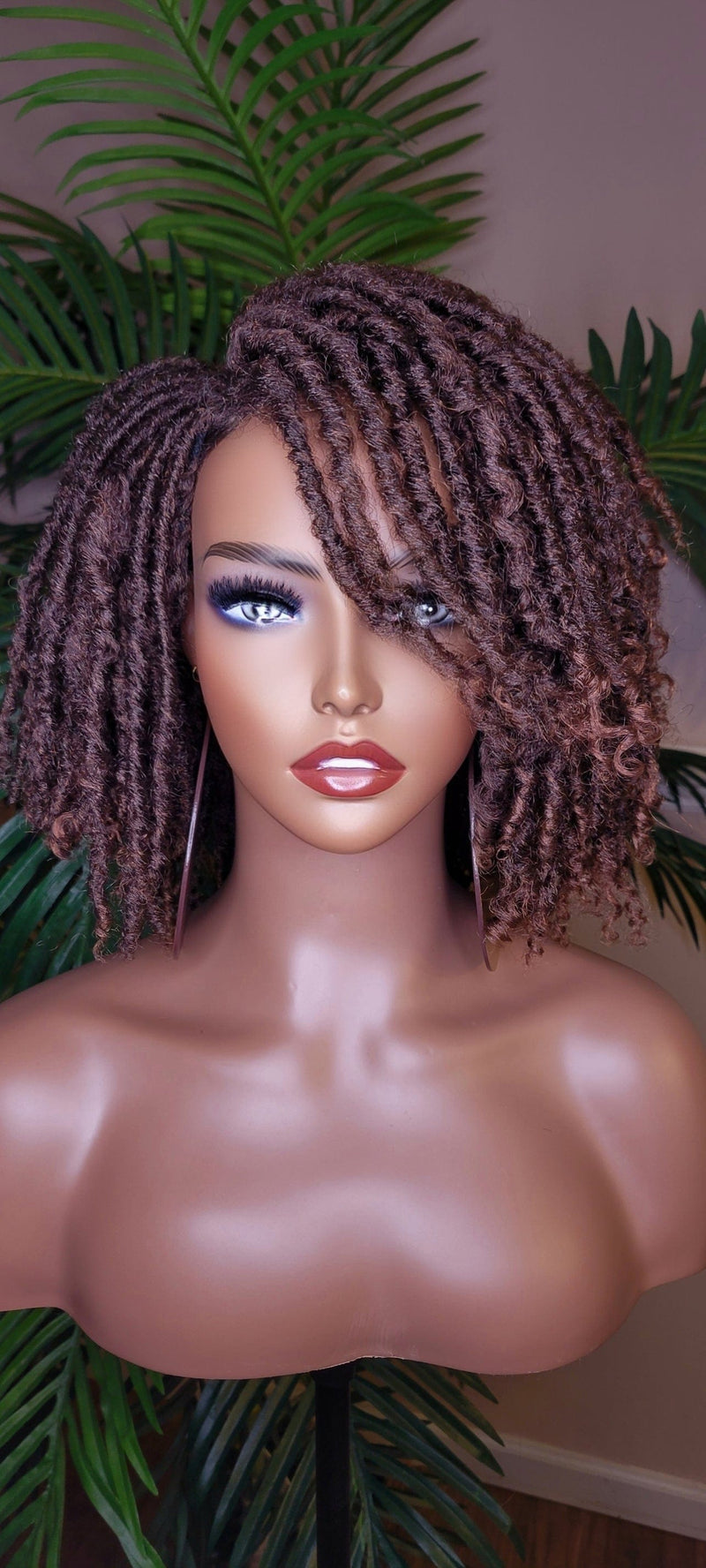 Kinky Twist Dreadlocks Locs Lace Wig  Natural Style Locks Hair Lace Part Sisterlocks Natural Hairstyle Wig - Beauty Blessings LLC