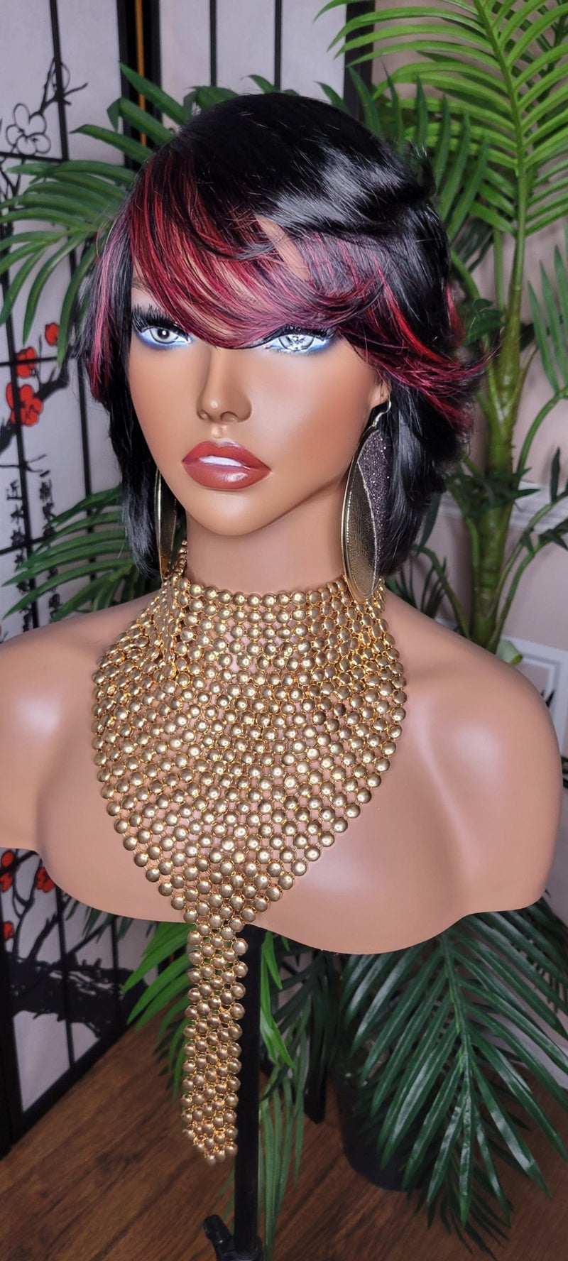 Short Bob Human Hair Brazilian Remy Short Cut Hair Bob Hairstyle Layered Hair Full Cap Wig Colored Burgundy Hair Wig - Beauty Blessings LLC