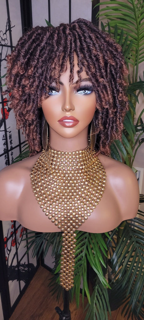 Ombre Auburn Blonde Hair Afro DreadLocks Locs Natural Kinky Twist Curl Ombre Blonde Brown Hair Dreadlocks - Beauty Blessing Wigs & Hair Extensions Boutique