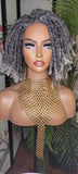 Gray Hair Afro Kinky Twist Dreadlocks Locs Lace Wig Natural Style Locks Hair Lace Part Sisterlocks Natural Hairstyle Wig

 