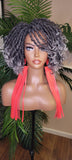 Curly Gray Hair Afro Kinky Twist Dreadlocks Locs Lace Wig  Natural Style Curly Locks Hair Full Cap Sisterlocks Natural Hairstyle Wig