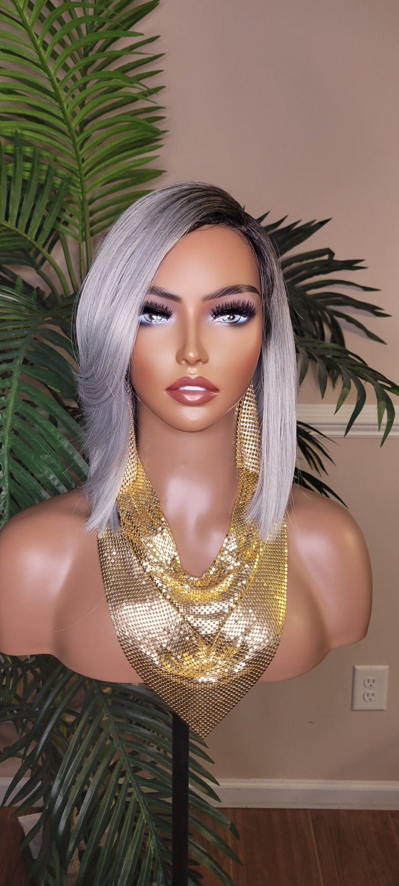 Gray Hair Bob Hairstyle Wig Layered Swoop Bang Style Clipper Cut Short Hair Wig Fashion  Platinum Silver Gray Hair Wig - Beauty Blessings LLC