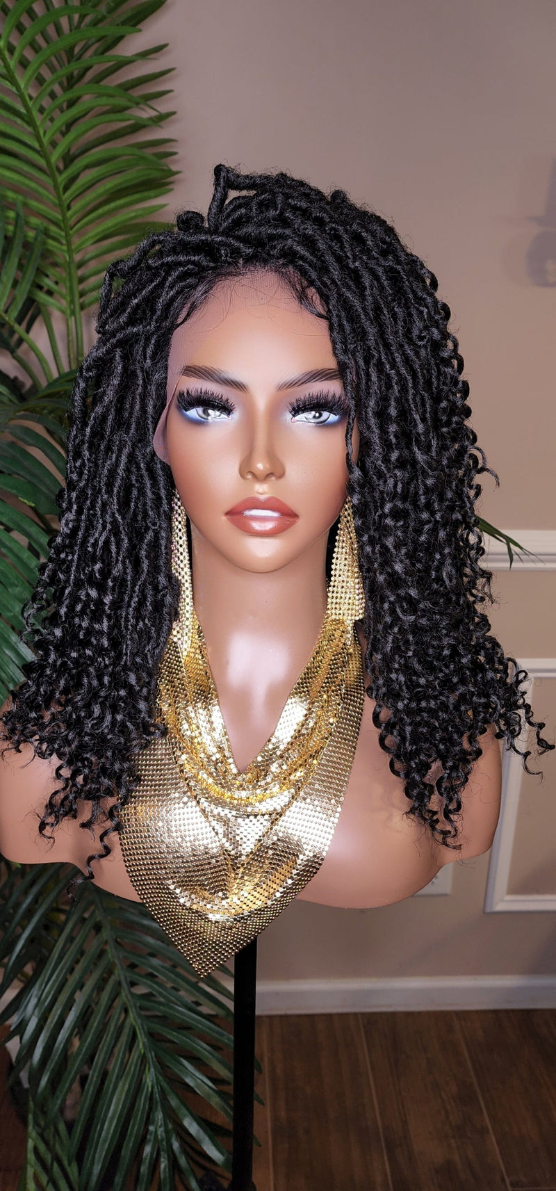 Butterfly Locs Faux Locs Wig Curly Loc Hairstyle Wig  Kinky Hair Natural Hair Dreadlock Glueless Lace Front Wig - Beauty Blessings LLC