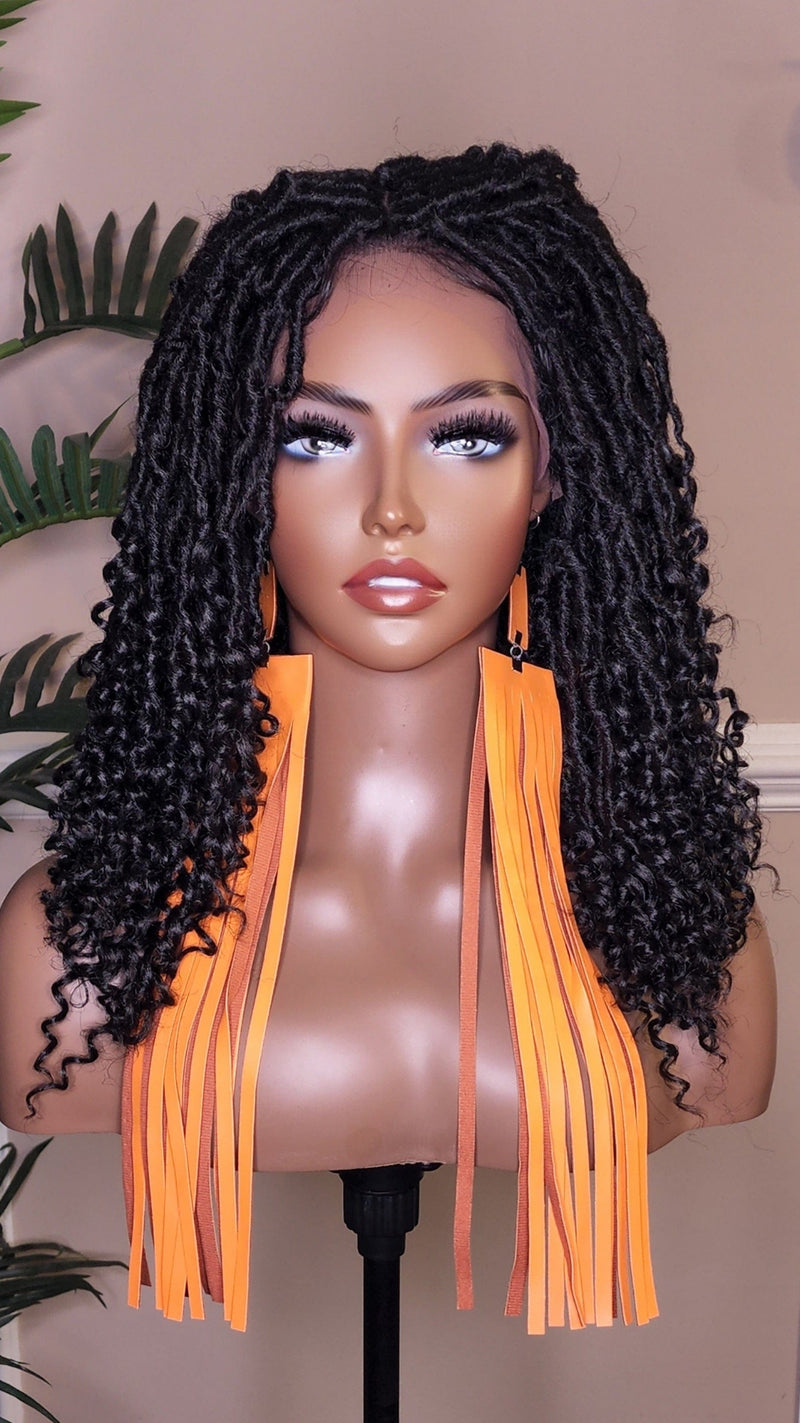 Butterfly Locs Faux Locs Wig Curly Loc Hairstyle Wig  Kinky Hair Natural Hair Dreadlock Glueless Lace Front Wig - Beauty Blessings LLC