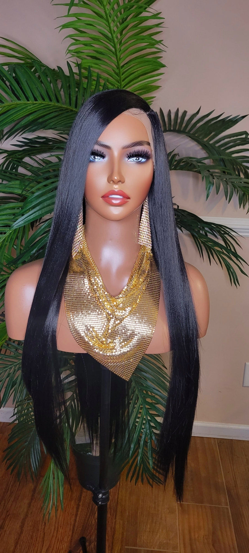 Long Straight Lace Front Lace Wig Soft Hair Natural Hairline Glueless Pre-Plucked Lace Wig - Beauty Blessings LLC