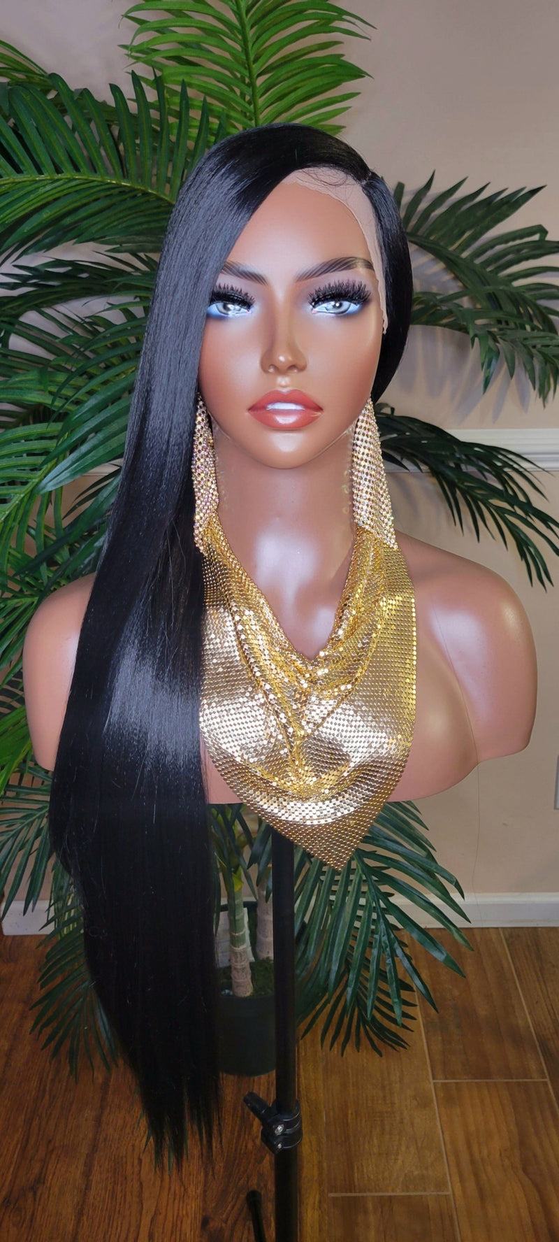 Long Straight Lace Front Lace Wig Soft Hair Natural Hairline Glueless Pre-Plucked Lace Wig - Beauty Blessings LLC