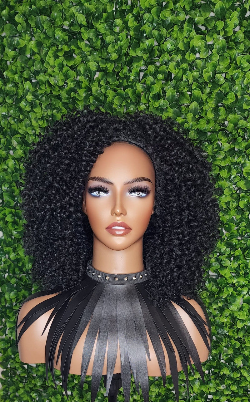 Big Curl Half Wig Bouncy Spiral Curl Natural Coil Hair Wig Afro Kinky Wig Big Hair Half Wig - Beauty Blessings LLC