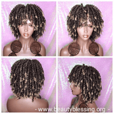 WIG Large Bantu Knots Afro Coil Kinky Twist Hair Full Cap Natural Premium Fiber - Beauty Blessing Wigs & Hair Extensions Boutique