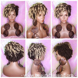 Afrocentric Short Dread Locks Coily Hair Premium Fiber Wig - Beauty Blessing Wigs & Hair Extensions Boutique