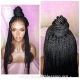 Fulani Cornrow Braided Lace Front Braided Premium Fiber Wig - Beauty Blessing Wigs & Hair Extensions Boutique