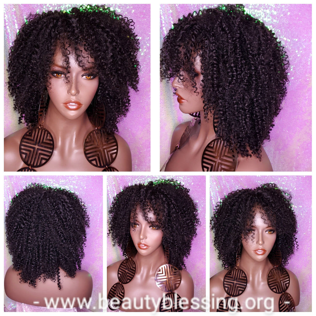 Bohemian Curl Human Hair Blend Full Cap Wig - Beauty Blessing Wigs & Hair Extensions Boutique