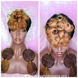 Pixie Cut Curl Wig Pixie Cut Blunt Cut Top Wig Color Curl  Human Hair Wig Strawberry Blonde Hair Wig - Beauty Blessing Wigs & Hair Extensions Boutique