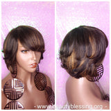 Human Hair Remy Bob Style Full Cap Wig - Beauty Blessing Wigs & Hair Extensions Boutique