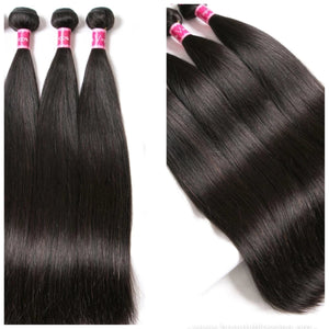 Peruvian Hair Bundles Straight Human Hair Weave Hair Extension Bundles Remy Hair - Beauty Blessing Wigs & Hair Extensions Boutique