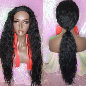 Head band Wig Beach Wave Loose Wave Natural Hair Half Wig Hair Wrap Trendy Headband Wig Summer Girl Hair Wig - Beauty Blessing Wigs & Hair Extensions Boutique