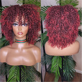 Burgundy Hair Afro Coil Bantu Knot Twist Out Kinky Twist Hair Full Cap Natural Wig Natural Hairstyle Wig Afro Twist Hair Wig
