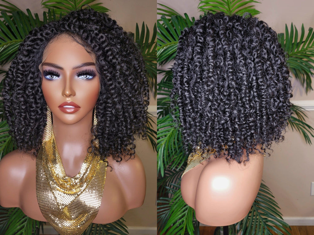 Spring Twist Curl Glueless Lace Front Wig Natural Kinky Twist Lace Wig Trendy Natural Twist Wig