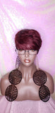 Short Hair Cut Pixie Cut Peruvian Remy Human Hair Wigs Burgundy Wigs - Beauty Blessing Wigs & Hair Extensions Boutique