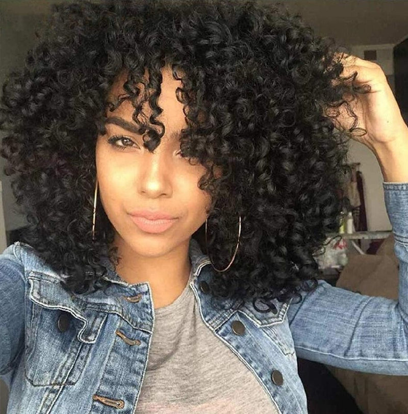 Curly Kinky Spiral Curl Wig  New Fashion Black Premium Fiber Wig Very Natural Look - Beauty Blessing Wigs & Hair Extensions Boutique