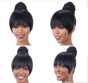 Bundle 2pcs Hair Ponytail Bun and Chinese Bang Set - Beauty Blessing Wigs & Hair Extensions Boutique