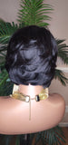 Swoop Bang Short Bob 100% Human Hair Brazilian Remy Pixie Cut Hair Layered Hair Full Cap Glueless Wig