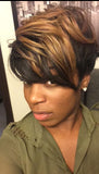 Short Pixie Cut with Bangs Full Cap Premium Fiber Wig - Beauty Blessing Wigs & Hair Extensions Boutique