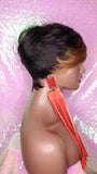 Pixie Short Cut Swoop Bang Layered Bang Style Hair Wig Vogue Fashion Brown Strawberry Blonde Bang Hair Wig - Beauty Blessing Wigs & Hair Extensions Boutique