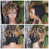 Dreadlocks Short Afro Kinky Coily Twist Natural Wig Pixie Cut Shots Dread Locks Ombre Honey Blonde Auburn Colored Locs - Beauty Blessing Wigs & Hair Extensions Boutique