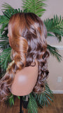 Ombre Brown Golden Blonde Lace Wig Hairstyle Long Loose Curl Strawberry Blonde Hair  Glueless Wig Fashion Lace Wig - Beauty Blessings LLC