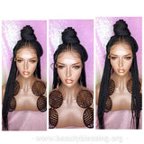 Fulani Cornrow Braided Lace Front Braided Premium Fiber Wig - Beauty Blessing Wigs & Hair Extensions Boutique