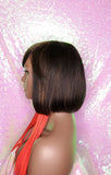 Bob Brazilian Remy Human Hair Remy Short Hair Bob Style Swoop Bang Wig Full Cap Wig - Beauty Blessing Wigs & Hair Extensions Boutique