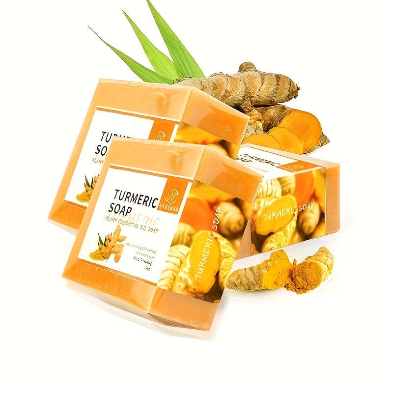 Turmeric Soap Bar for Face and Body, Natural Turmeric Soap, Moisturizing Deep Cleansing, Gentle Soap For All Skin Types 2pcs 100g - Beauty Blessings LLC