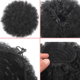 Ponytail High Hair Puff Clip in Bun Afro Kinky Curly Drawstring Ponytail Hair Extensions Hairpiece Solid Colors - Beauty Blessing Wigs & Hair Extensions Boutique