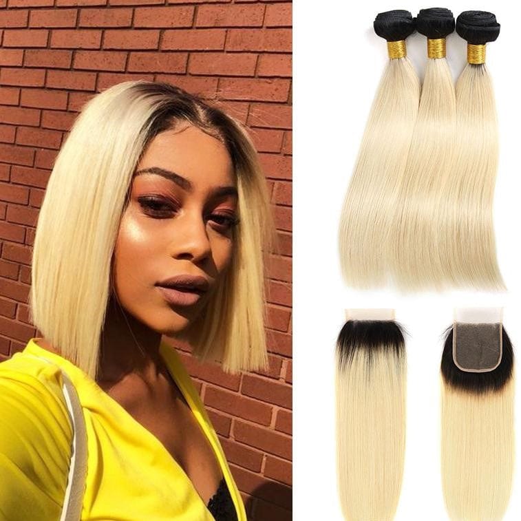 Ultra Brazilian Mink Virgin Remy Human Hair 1B/613 Body Wave & Straight Bundles with Frontal/ Closure - Beauty Blessing Wigs & Hair Extensions Boutique